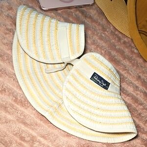 Panama Jack Yellow and White Striped Sun Hat